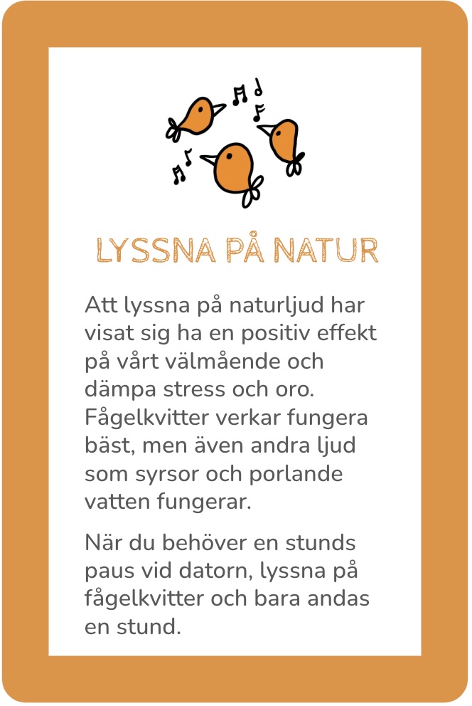 Exempelkort för Lyssna på natur